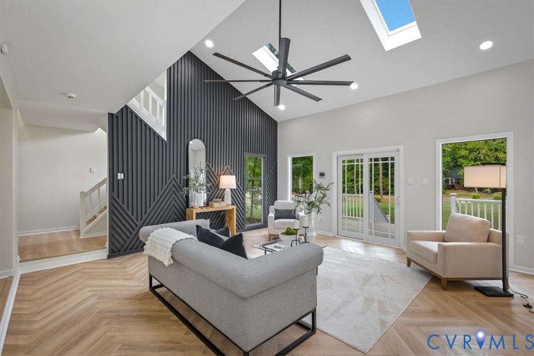 4200 Northwich Road Midlothian, VA 23112 - Photo 7 of 50 Living room featuring a skylight, high vaulted cei