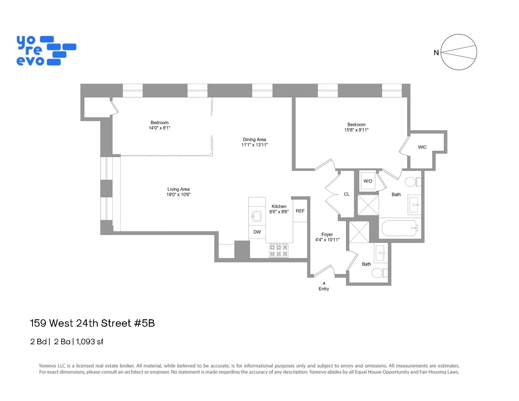 159 West 24th Street, Unit 5B Manhattan, NY 10011 - Photo 8 of 8 Floor Plan