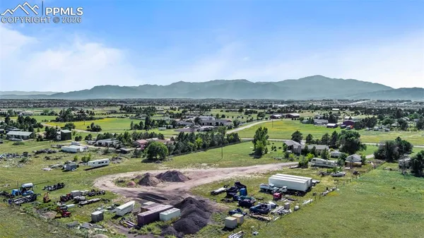 a view of a city with a mountain