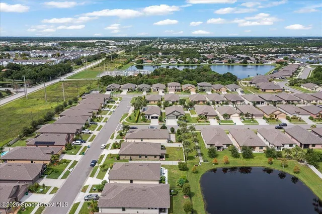 an aerial view of a city