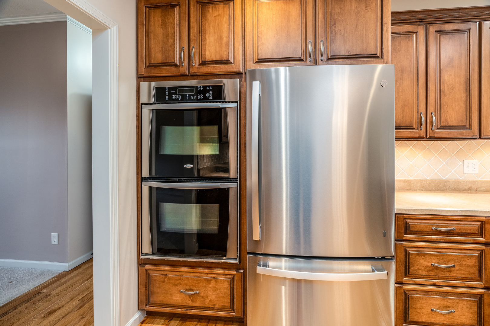 8511 Knox Road West Frankfort, IL 62896 - Photo 10 of 47 a view of a kitchen with an empty refrigerator and a window