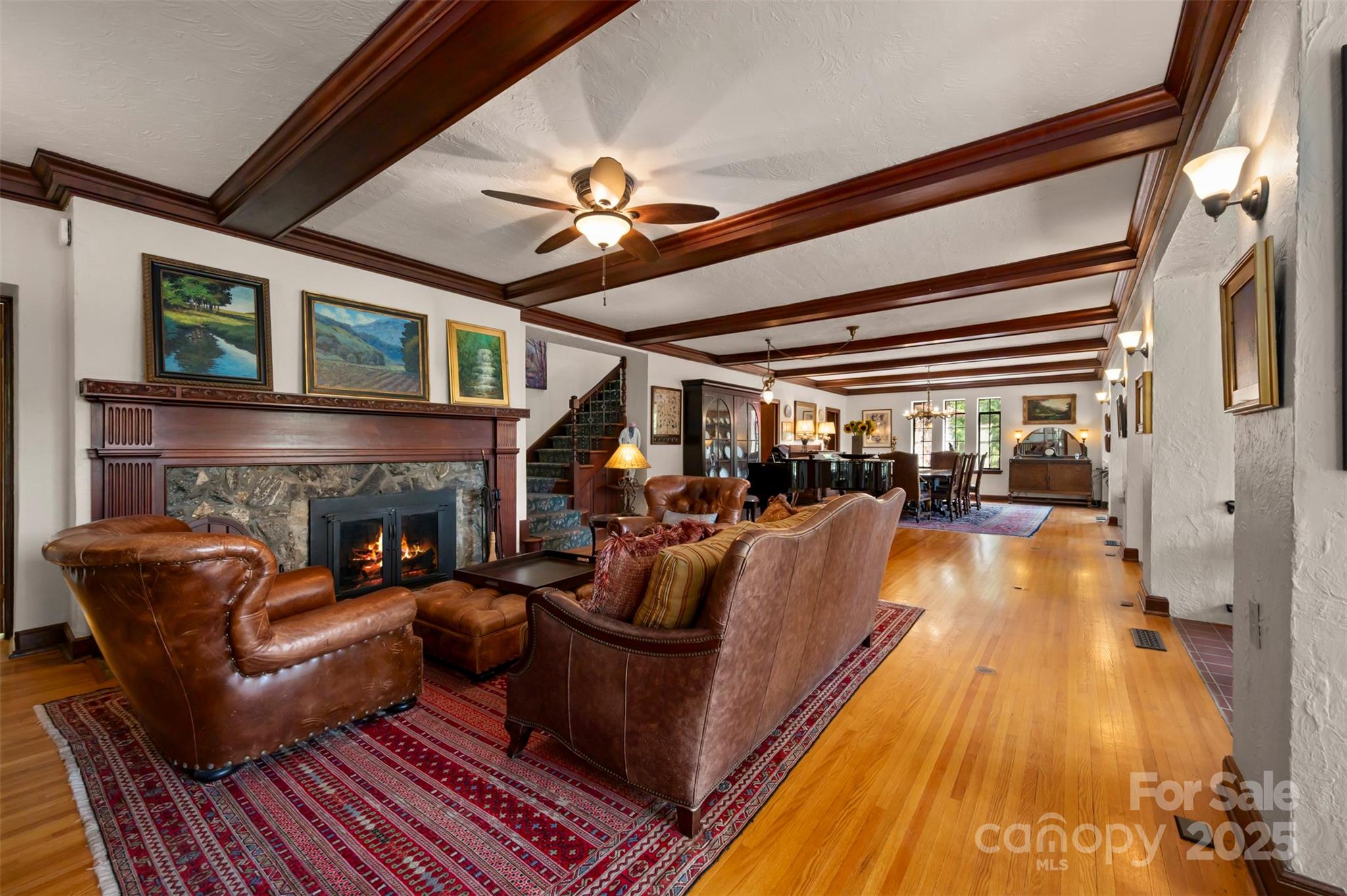 222 Stone Hedge Lane Tryon, NC 28782 - Photo 4 of 48 a living room with furniture and a fireplace