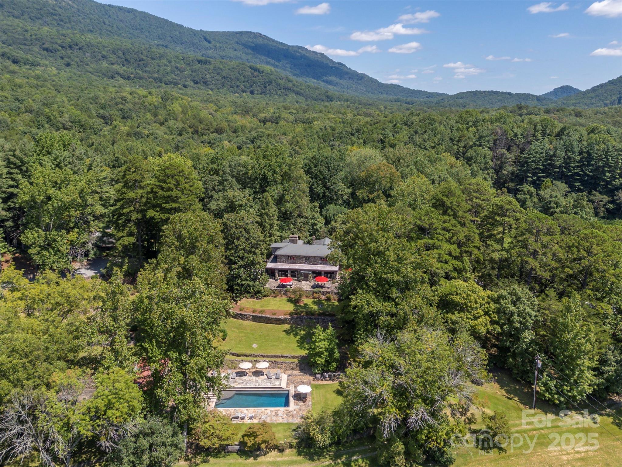 222 Stone Hedge Lane Tryon, NC 28782 - Photo 47 of 48 a aerial view of a house with a yard