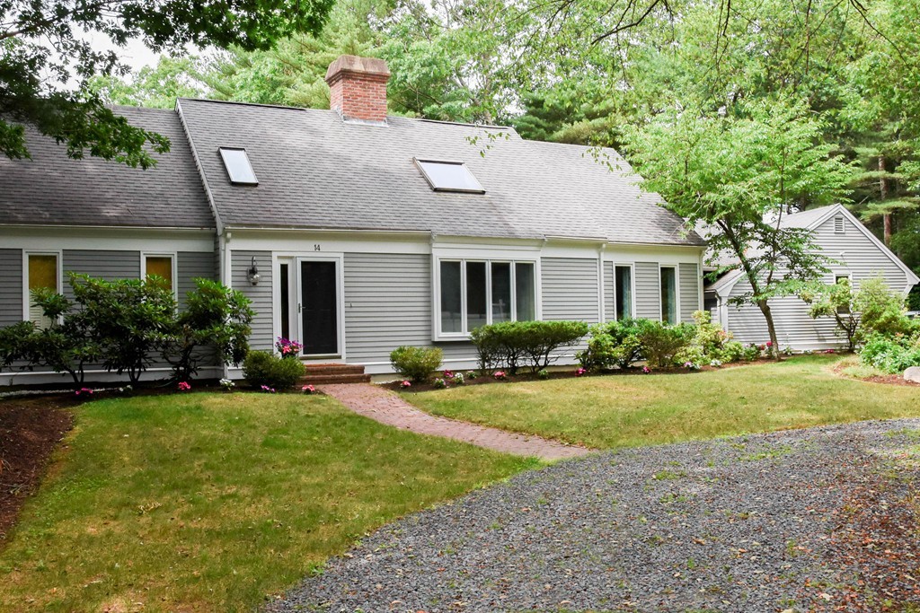 14 Forge Way Duxbury, MA 02332 - Photo 25 of 26 a aerial view of a house with swimming pool and garden