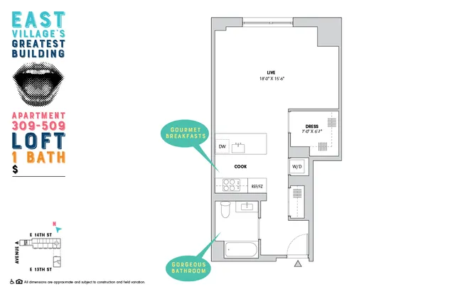 $5,095 | 510 East 14th Street, Unit 409 | East Village