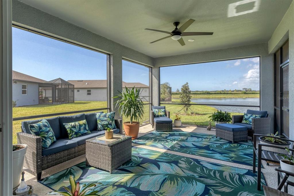 Expansive water and green space views