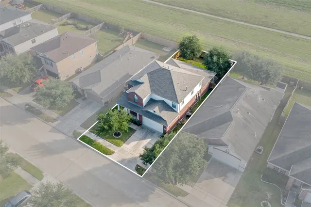 an aerial view of a house
