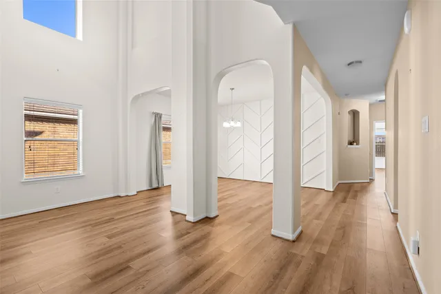 a view of livingroom with wooden floor
