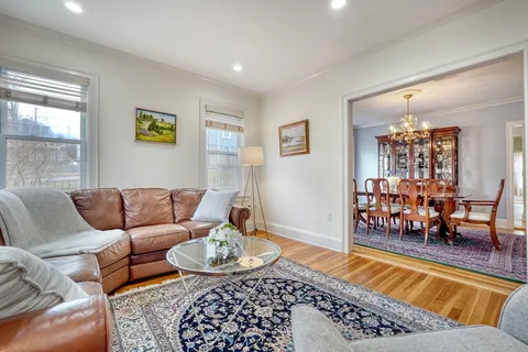 a living room with furniture and a couch
