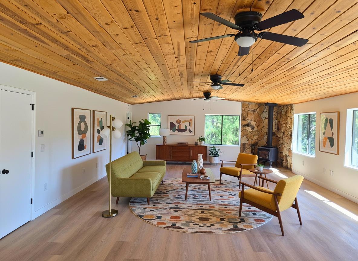 21640 Clute Canyon Road Volcano, CA 95689 - Photo 17 of 44 a living room with furniture and a large window