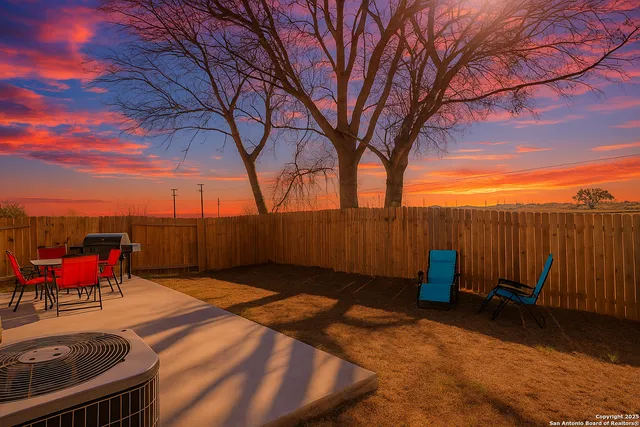 a view of an outdoor space with seating area