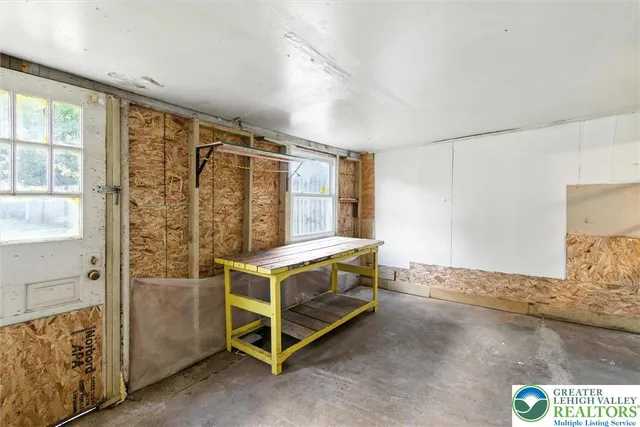 a view of a room with storage