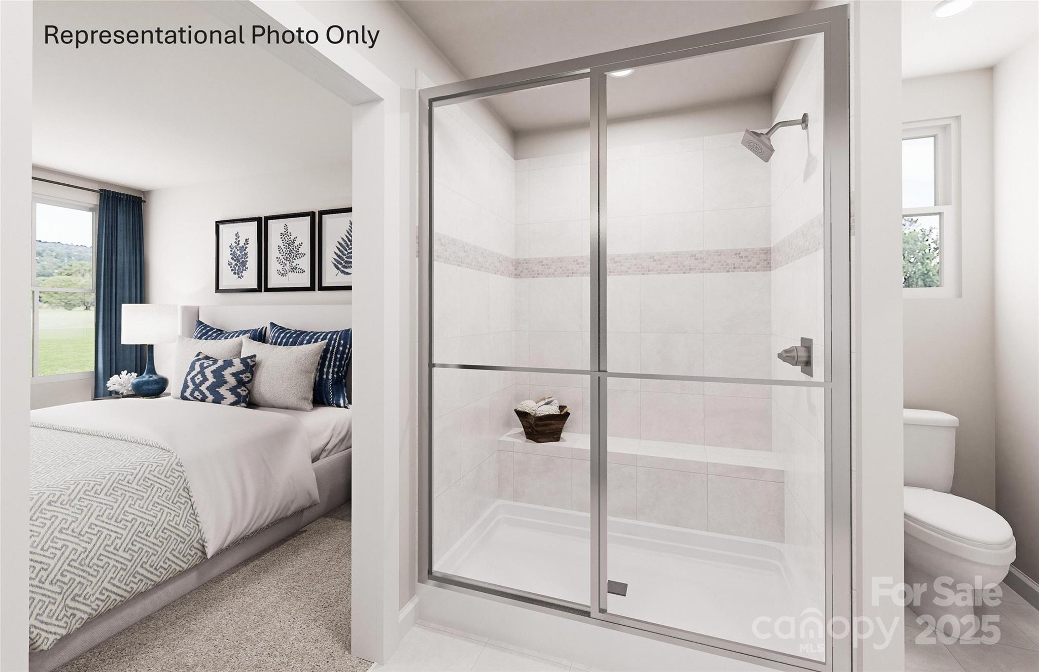 585 Nesbe Street, Unit 2224 Lancaster, SC 29720 - Photo 8 of 10 a bathroom with a glass shower door