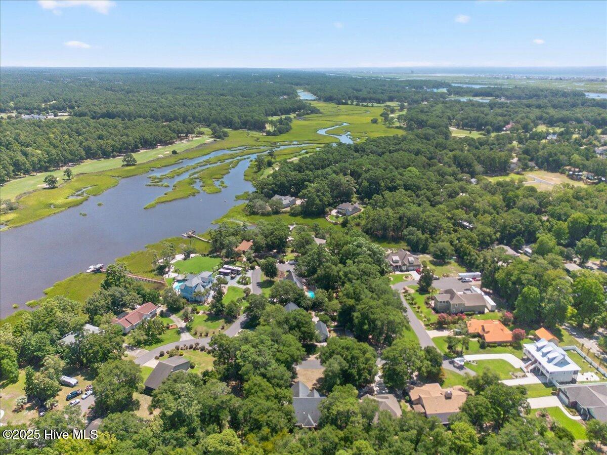 8985 Woodbine Road Southwest Sunset Beach, NC 28468 - Photo 62 of 65 Drone view of property in relation to the Calabash River
