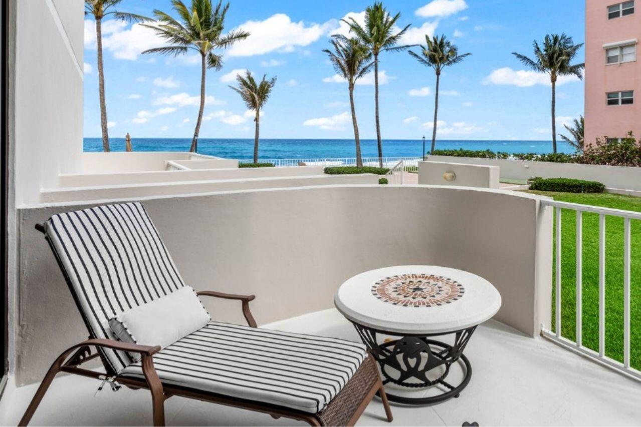 2917 South Ocean Boulevard, Unit 104 Highland Beach, FL 33487 - Photo 23 of 57 a view of outdoor space with seating area
