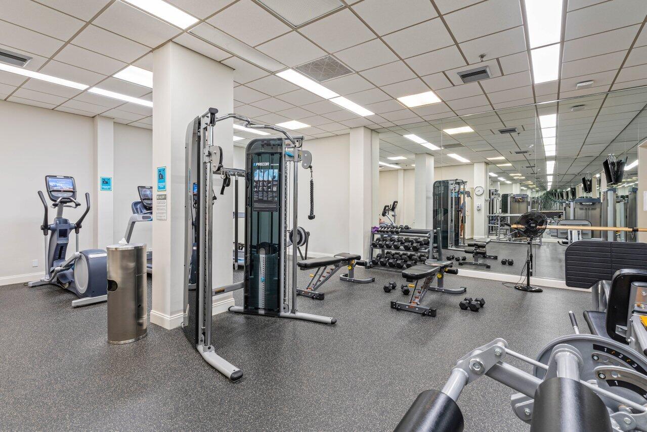 2917 South Ocean Boulevard, Unit 104 Highland Beach, FL 33487 - Photo 39 of 57 a view of a room with gym equipment