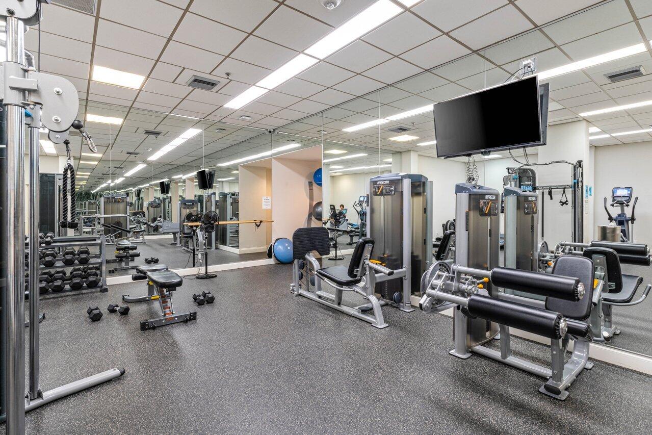 2917 South Ocean Boulevard, Unit 104 Highland Beach, FL 33487 - Photo 40 of 57 a view of a room with gym equipment