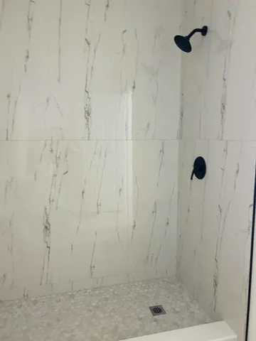 a bathroom with a shower