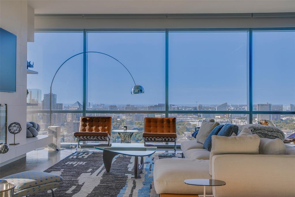 1717 Arts Plaza, Unit 1915 Dallas, TX 75201 - Photo 11 of 31 a living room with furniture and a fireplace