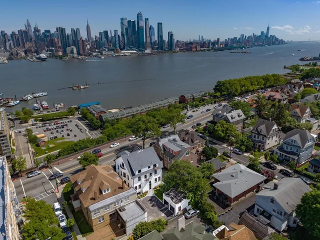 an aerial view of a city