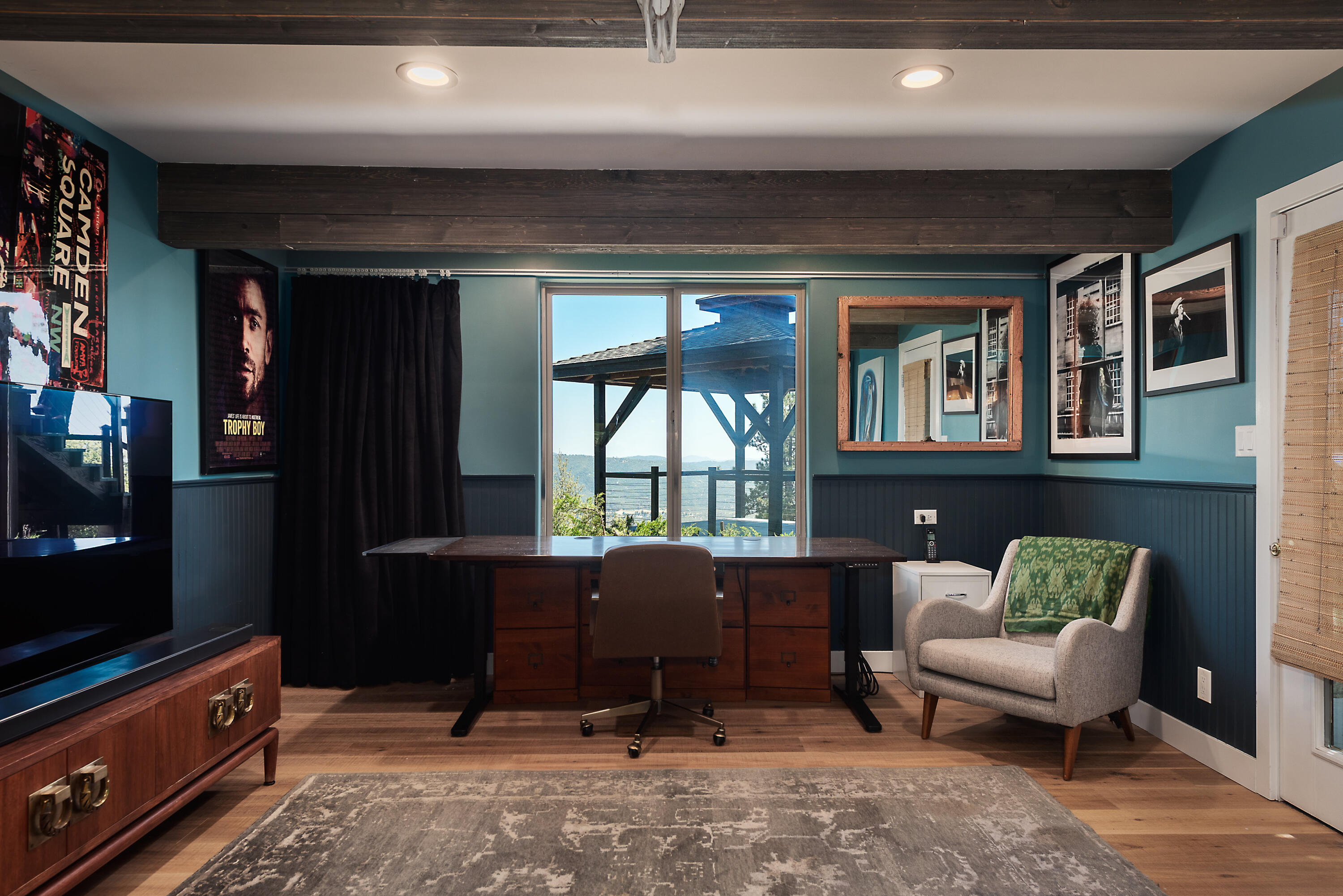52421 Double View Drive Idyllwild, CA 92549 - Photo 42 of 73 a living room with furniture and a flat screen tv