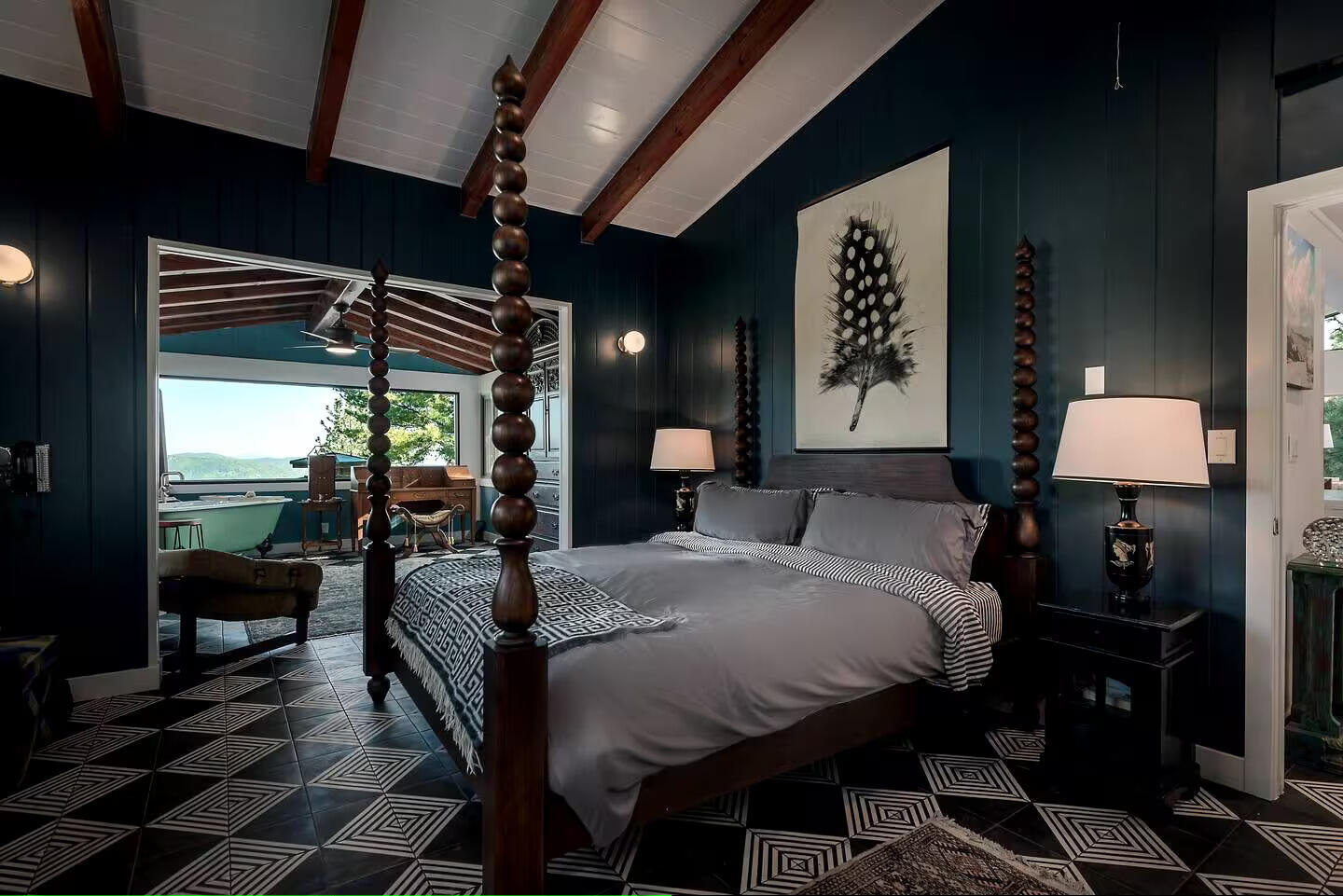 52421 Double View Drive Idyllwild, CA 92549 - Photo 7 of 73 a bed room with a bed and a lamp