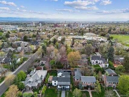 an aerial view of a city
