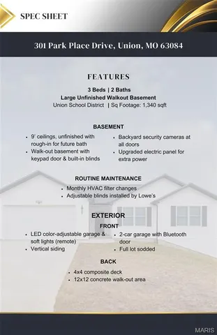 $320,000 | 301 Park Pl Drive, Union, MO 63084