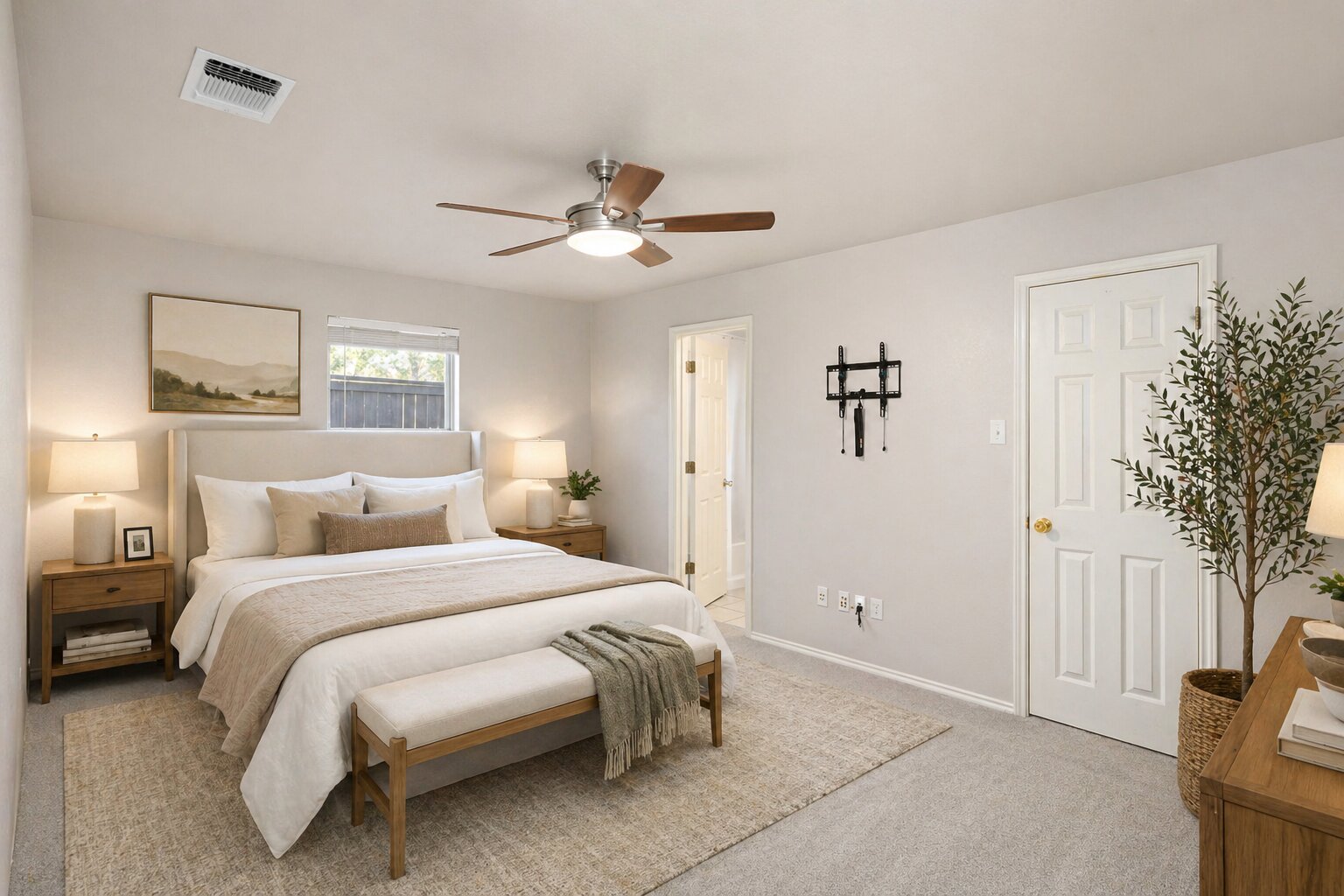 409 Lydia Lane Thrall, TX 76578 - Photo 11 of 25 a bedroom with a bed and a chandelier