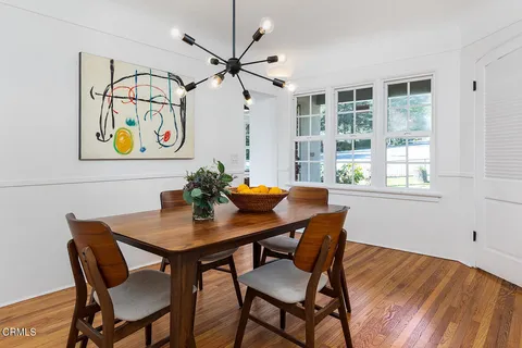 a view of a table and chairs