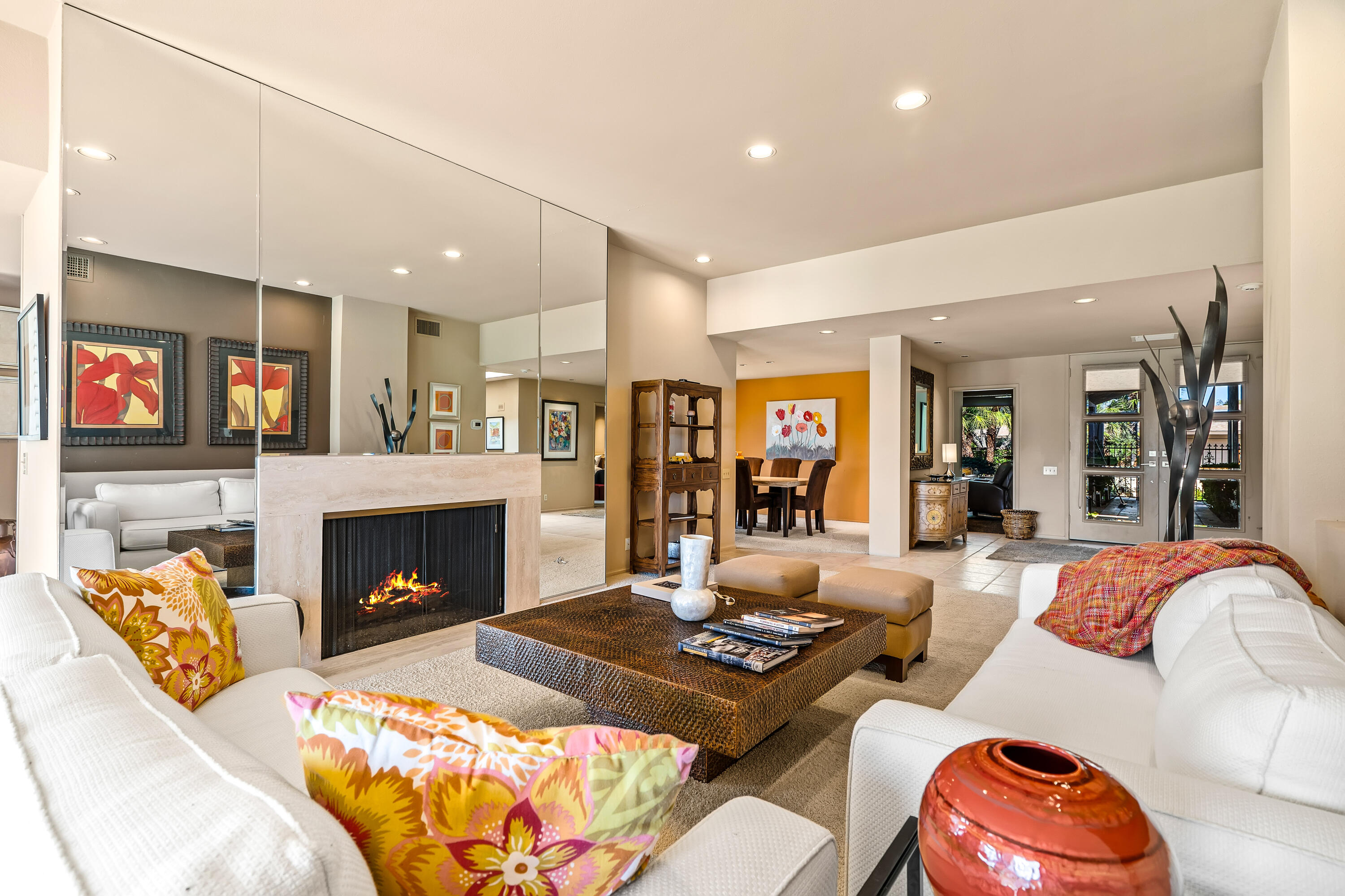 47 Columbia Drive Rancho Mirage, CA 92270 - Photo 7 of 59 a living room with furniture and a fireplace
