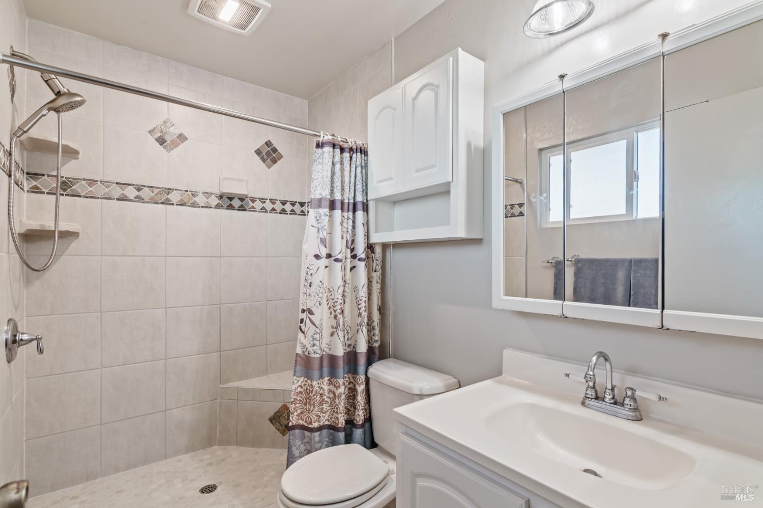 17 Amador Circle Rio Vista, CA 94571 - Photo 29 of 42 a bathroom with a sink shower and a mirror