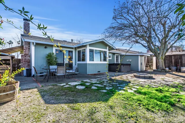 a view of a house with a patio