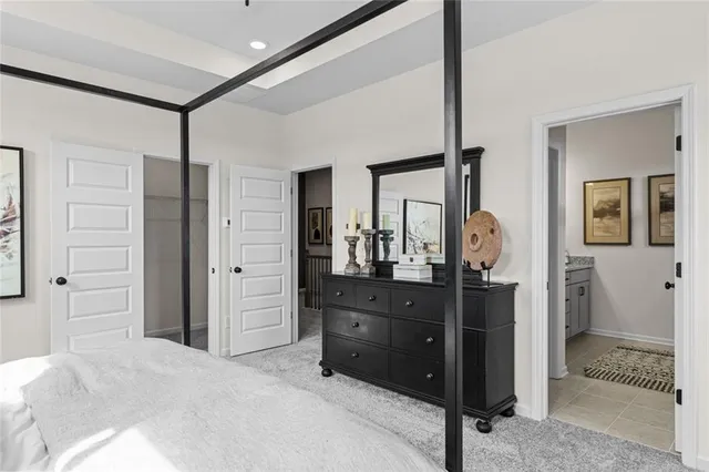 a bathroom with 2 sink and a mirror