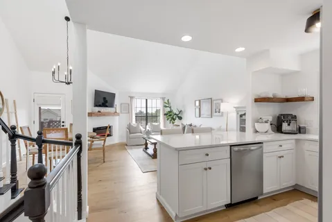 a kitchen with counter top space cabinets and a sink