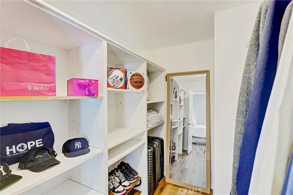 a view of storage and utility room with closet