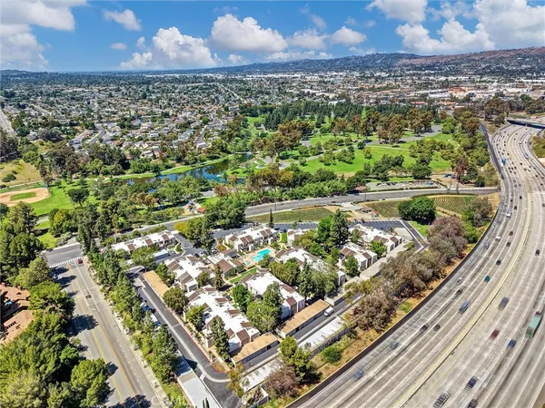 an aerial view of multiple house