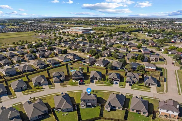 an aerial view of multiple house