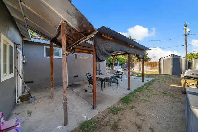 a view of outdoor space with seating area