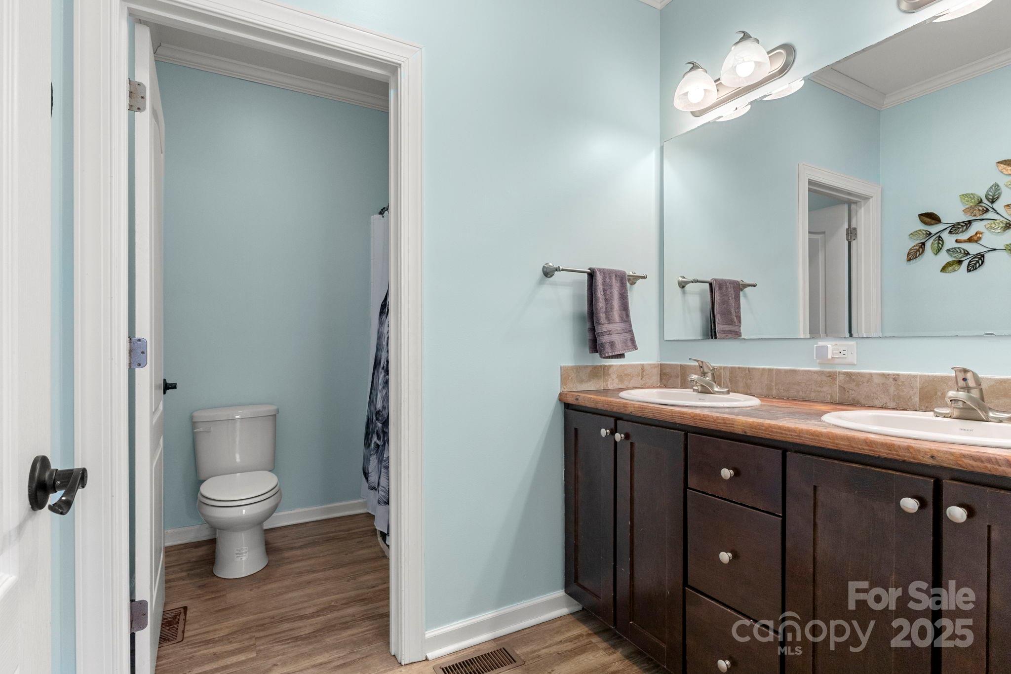4290 Palmer Lloyd Road Lancaster, SC 29720 - Photo 35 of 48 a bathroom with a granite countertop sink a toilet and a mirror