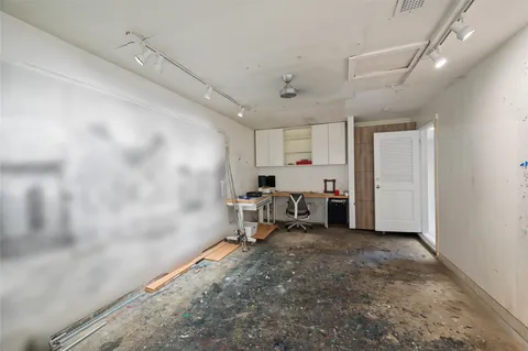 a front view of a house with patio