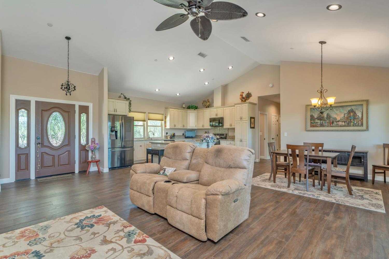 2469 Secret Ravine Trail Cool, CA 95614 - Photo 11 of 80 Spacious interior featuring wood-finish flooring, vaulted ceilings, and recessed lighting