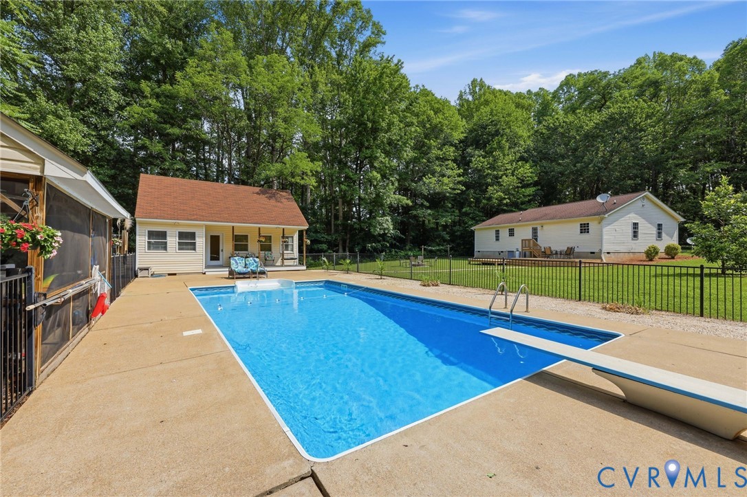 1375 Gills Road Powhatan, VA 23139 - Photo 11 of 48 Fenced in-ground pool with screened porch, outdoor