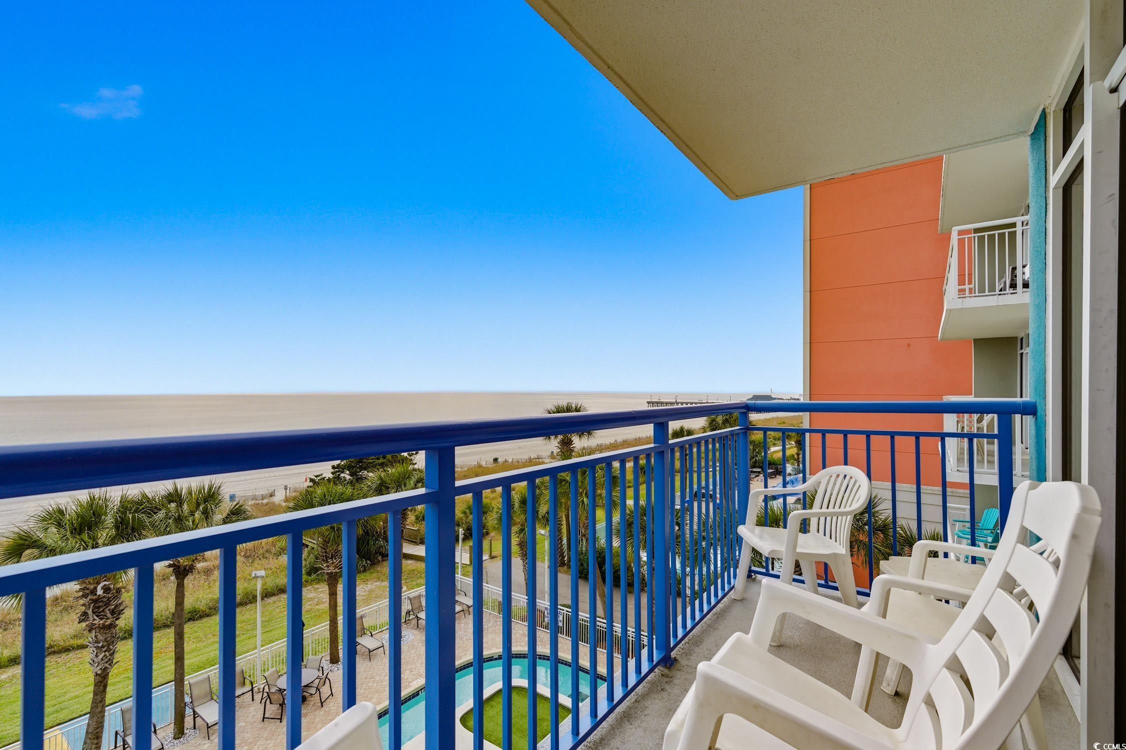 1702 North Ocean Boulevard, Unit 355 Myrtle Beach, SC 29577 - Photo 13 of 27 Balcony featuring view of water and beach