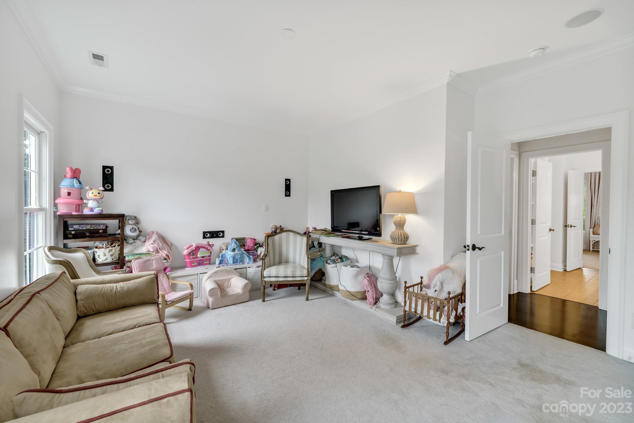 407 Bullfinch Bend Fort Mill, SC 29708 - Photo 40 of 46 a living room with furniture and a flat screen tv