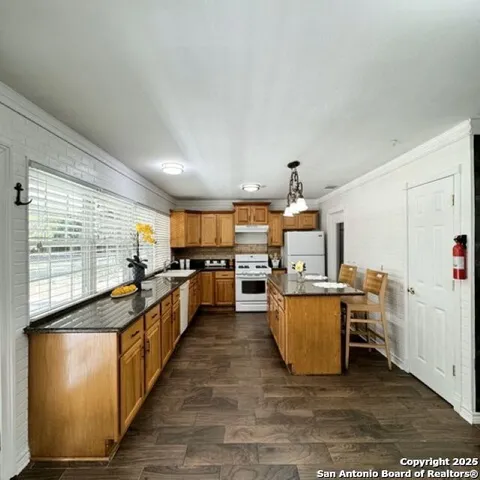 a kitchen with lots of counter top space