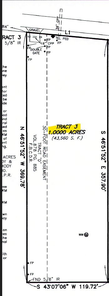 14641 Routt Point Road Needville, TX 77461 - Photo 1 of 4 Survey showing Tract 3 (1.0000 acres), the only tract included in this listing. Property lines shown are approximate and for reference only.