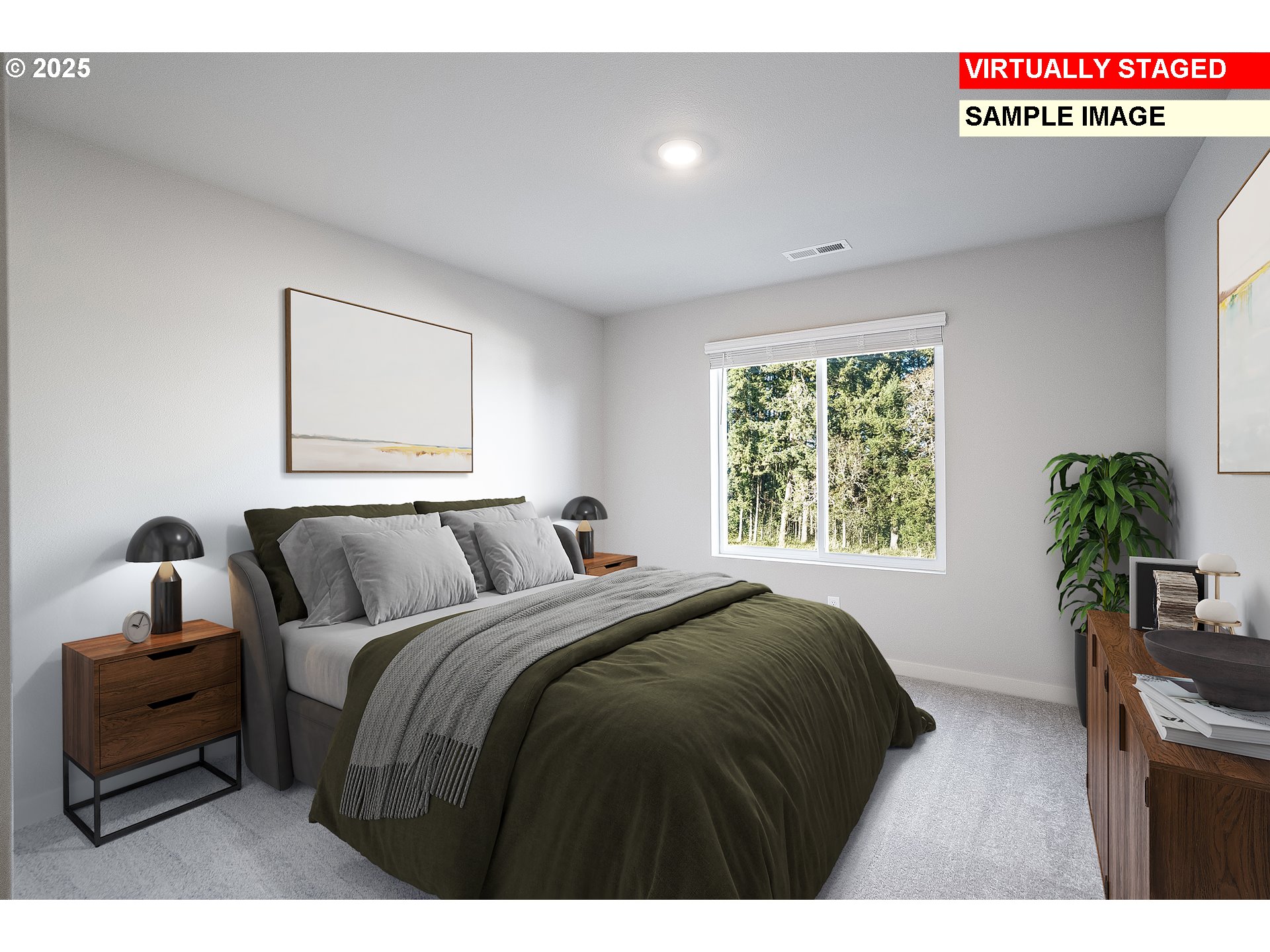 847 Glade Avenue Forest Grove, OR 97116 - Photo 14 of 20 a bedroom with a bed and a potted plant