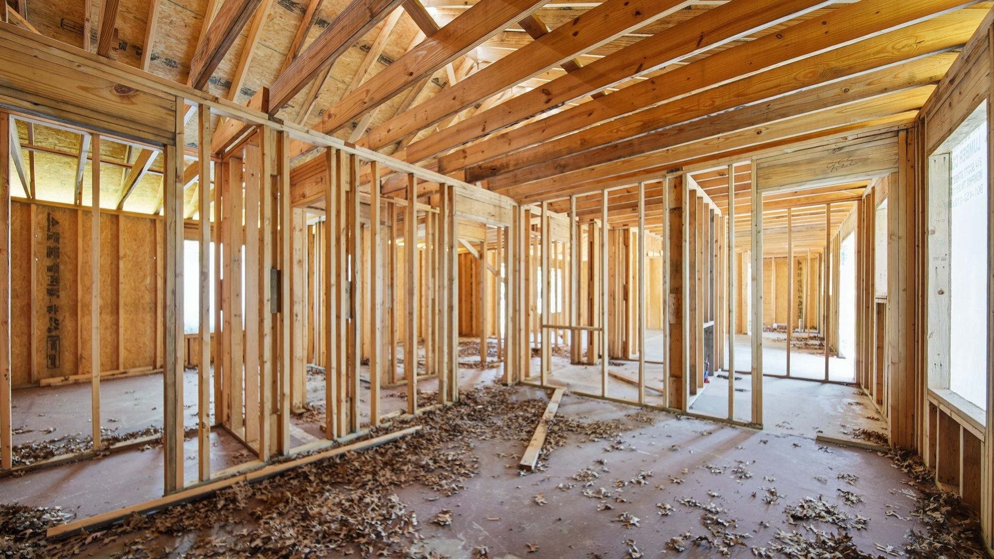 2278 Beaver Road Munford, TN 38058 - Photo 13 of 28 Interior construction framing showcasing exposed wooden studs and ceiling joists