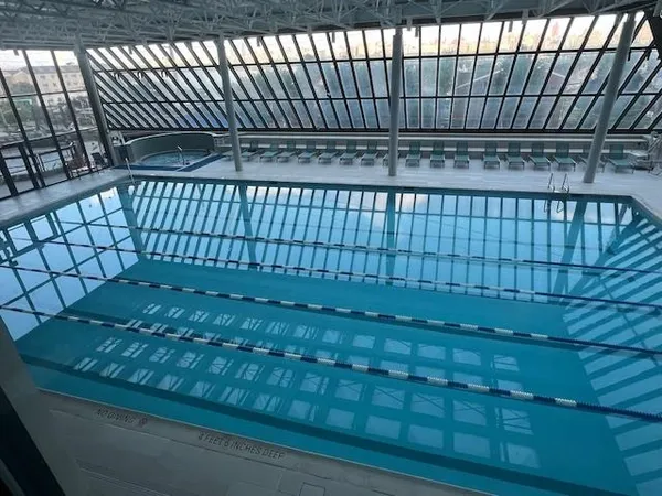 a room with gym equipment